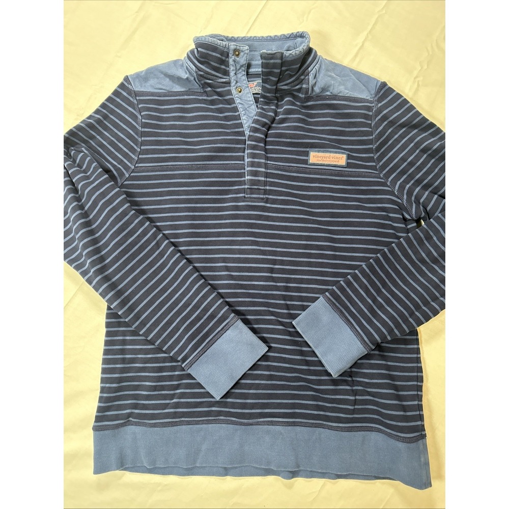 Vineyard Vines Pullover 1/4 Snap Button Men's Size Small Blue
